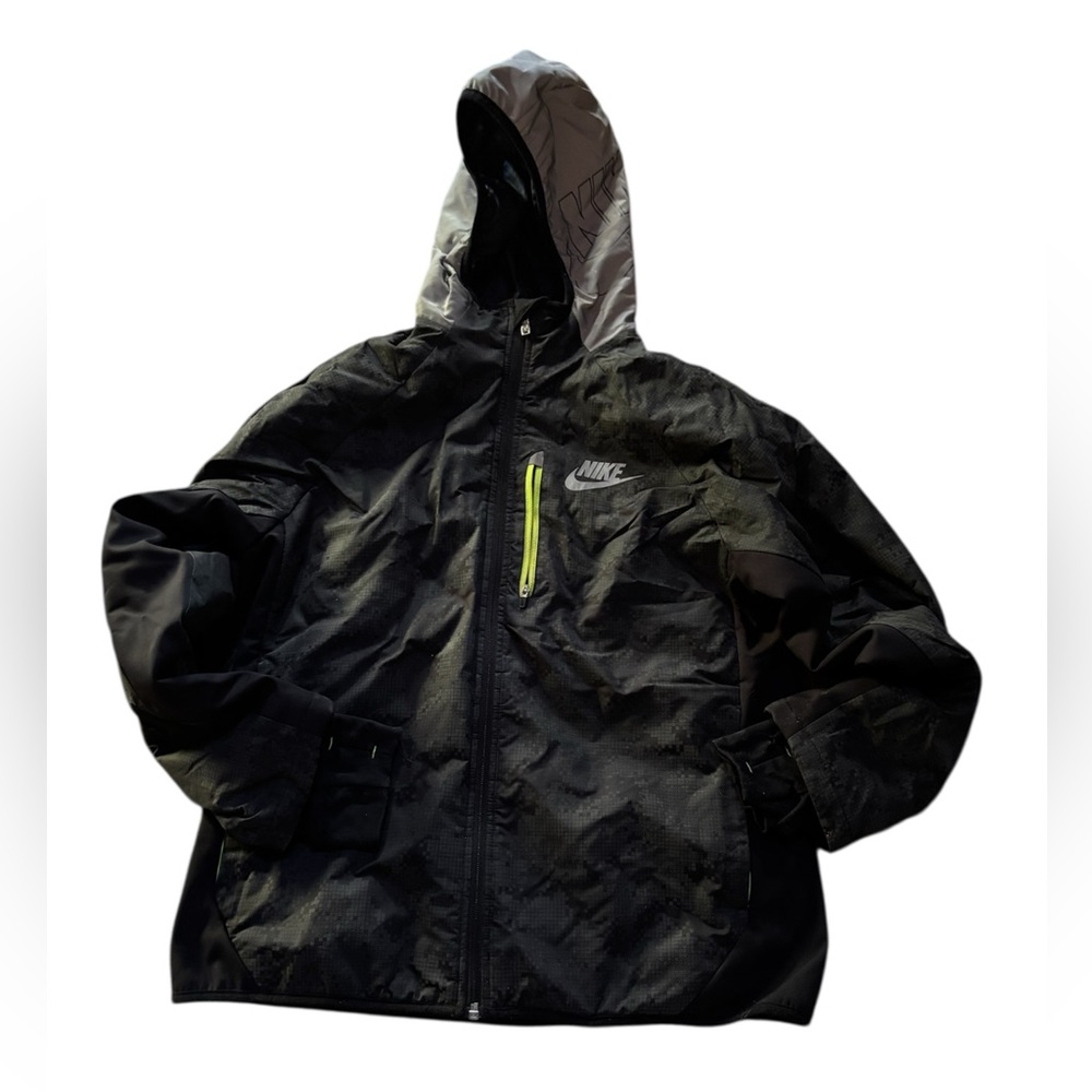 Nike Boys Protect Reflect Hooded Jacket Black XL 18-20 Fleece Lined Full Zip